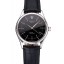 Fake Swiss Rolex Cellini Black Dial Steel Case Black Leather Strap