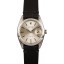 Fashion Vintage Rolex OysterDate 6694 Silver Index Dial Leather Strap JW2940