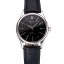 Hot Swiss Rolex Cellini Date Black Dial Stainless Steel Case Black Leather Strap