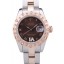 Imitation Top Rolex Datejust Diamonds Rose Gold Polished Bezel Brown Dial 7475