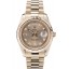 Knockoff Rolex Swiss DayDate Gold Stainless Steel Ribbed Bezel Gold Dial 41997