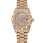 Knockoff Swiss Rolex Day-Date Red Diamond Pave Dial Diamond Bracelet 1453961