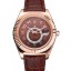 Quality Rolex Sky Dweller Brown Dial Rose Gold Case Brown Leather Strap