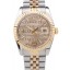 Replica Rolex DateJust Two Tone Stainless Steel 18k Gold PlatedGold Dial