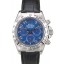 Replica Rolex Daytona Stainless Steel Case Blue Dial Black Leather Strap