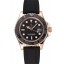 Replica Rolex Yacht Master Black Dial And Bezel Everose Dial Oysterflex Bracelet