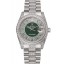 Replica Swiss Rolex Day-Date Diamond Pave Green Dial Diamond And Stainless Steel Bracelet 1453952