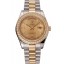 Replica Swiss Rolex Day-Date Gold Dial Gold Diamond Case Two Tone Stainless Steel Bracelet 1453973