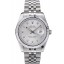 Rolex Swiss DateJust Stainless Steel Ribbed Bezel Silver Dial 41996