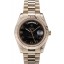 Rolex Swiss DayDate Gold Stainless Steel Ribbed Bezel Black Dial 41998