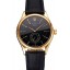 Swiss Rolex Cellini Black Dial Gold Case Black Leather Strap