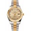 Swiss Rolex Datejust Gold Dial And Bezel Stainless Steel Case Two Tone Bracelet