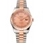 Swiss Rolex Datejust Rose Gold Dial And Bezel Stainless Steel Case Two Tone Bracelet