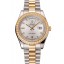 Swiss Rolex Day-Date White Dial Gold Diamond Case Two Tone Stainless Steel Bracelet 1453972