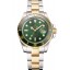 Swiss Rolex Submariner Green Dial And Bezel Two Tone Steel Gold Bracelet