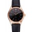 Top Swiss Rolex Cellini Date Black Dial Rose Gold Markings Rose Gold Case Black Leather Strap