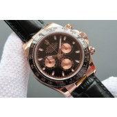 AAAAA Replica Rolex Daytona 116515 Black/RG Dial Black Leather Strap Rolex WJ00476