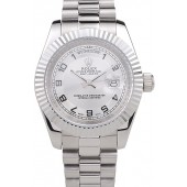 Cheap Rolex Day-Date Polished Stainless Steel White Dial