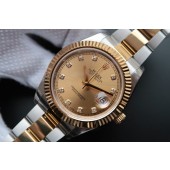 Copy High Quality Rolex Date Just II 41mm Dial Diamonds Marker Bracelet WJ01372