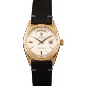 Designer Vintage Rolex Day Date 1803 'Pie Pan' Dial Leather Strap JW2899