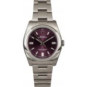 Fake Rolex Oyster Perpetual 116000 Red Grape Dial JW2237