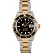 Hot Rolex Submariner Two-Tone 16613 Oyster Black JW2507