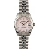 Imitation Rolex Datejust 178274 Pink Mother of Pearl with Diamonds JW0419