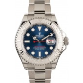 Mens Blue Platinum Rolex Yachtmaster JW0671