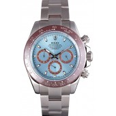 Replica Best Quality Rolex Daytona Stainless Steel Bracelet with Rouge Bezel and Blue Dial 621572