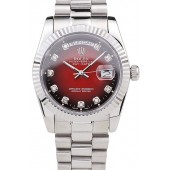 Replica Fashion Rolex Day-Date Polished Stainless Steel Two Tone Red Dial