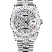 Replica Rolex DayDate Diamond Plated Stainless Steel Bracelet Diamond Plated Dial 41986