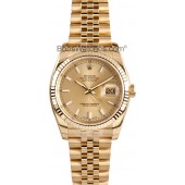 Rolex Datejust White Dial Automatic 18kt Yellow Gold Watch 116238WSJ JW1987