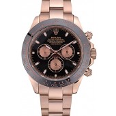 Rolex Daytona Black Ion Plated Tachymeter Rose Gold Strap Black Dial 80245