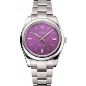 Rolex Oyster Perpetual Red Grape Dial Stainless Steel Case And Bracelet