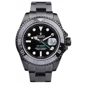 Rolex Swiss GMT Master II Pro-Hunter Black Steel Strap Black Dial