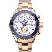 Rolex Yachtmaster II White Dial Blue Bezel Gold Bracelet 622271