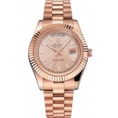 Swiss Rolex Day Date 40 Rose Gold Etched Dial Rose Gold Case And Bracelet