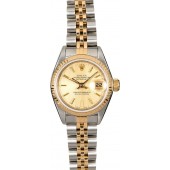 Women's Rolex Datejust 69173 Champagne Tapestry Dial JW0659